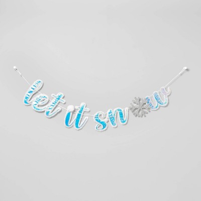 6ft Let It Snow Garland Iridescent - Wondershop™