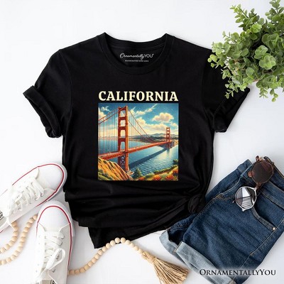 Classic California State Golden Gate Bridge T-Shirt, San Francisco Bay Tee and Coastal Landmark Souvenir | OrnamentallyYou