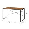 INFURNIC Writing Desk Industrial Desk with Faux Concrete Top and Silver Metal Sled Base Back Open for Office, Black Brown, 22"*47"*28" - 4 of 4
