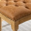 2 Pieces Black French Style Solid Wood Frame PU artificial leather Dining Chair with Nailhead Trim and Wood Legs - 4 of 4