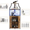 Homfan 5-Tier Corner Bar Cabinet with Lights, Adjustable Shelves & Glass Doors - Home Liquor Wine Display - 4 of 4
