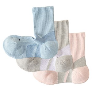 Anna-Kaci Women's 3-Pair Pack Cushioned Sports Crew Socks with Arch Support Mesh Panels and Ankle Compression - 1 of 4
