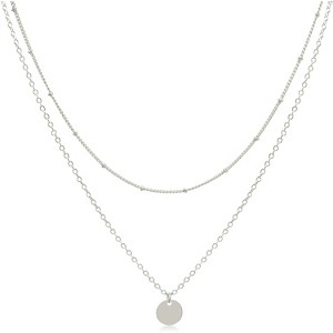 18K Gold Plated Layered Necklace Set, Dainty Adjustable Choker with Coin & Star Pearl Charms, Multi-Layer Chain for Women - 1 of 4