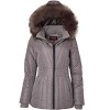 Sportoli Womens Winter Coat Faux Fur Trim Hooded Down Alternative Puffer Jacket - 4 of 4