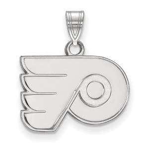 Black Bow Jewelry 10k White Gold Philadelphia Flyers NHL Small Pendant - 1 of 3