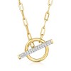 Ross-Simons 0.25 ct. t.w. Diamond Paper Clip Link Toggle Necklace in 18kt Gold Over Sterling - 3 of 4