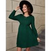 Maternity Dress Lantern Sleeve Crew Neck Tunic A-Line Swing Knit Dress Casual Loose Winter Pullover Sweater Midi Dresses - 4 of 4