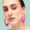 SOHI Women's Pink Pastel Hoop Earrings - 3 of 3