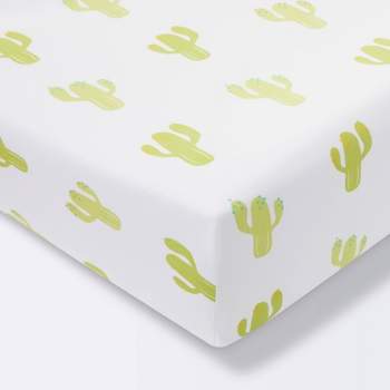Fitted Crib Sheet Cactus - Cloud Island™ - White