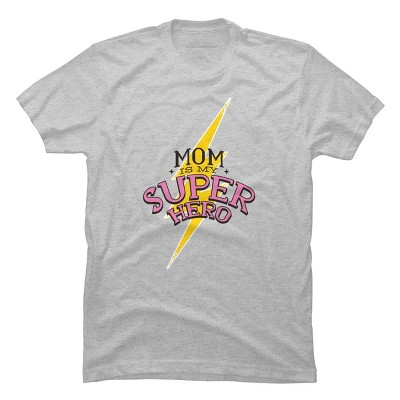 Men's Design By Humans Mom is My Super Hero Lightning Bolt By BlackBerry55 T-Shirt