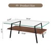 Rectangular Coffee Table, Glass Table Tops With Metal Legs 220 Pounds,abstruct,38.58"L x 22.84"W x 16.73"H - 3 of 3