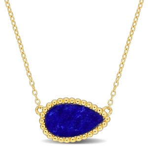 EVERLY JEWELRY | Silver Gemstone Necklace with Chain – Multiple Stone and Metal color Options - 1 of 4