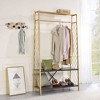 TiramisuBest Natural Oak Hall Tree: Multistorage Marvel with 1 Mirror and Adjustable Legs for Customized Functionality! - 2 of 4