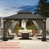 ALAULM Wall Mount Gazebo Outdoor Pergola, Hardtop Lean to Gazebo Canopy Awnings with Sloped Roof and Sturdy Steel Frame, for Patio, Deck, Backyard - 4 of 4