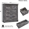 SinCiDo 5 Drawers Dresser for Bedroom, Farmhouse 46" Tall Dressers w/Roman Column - 4 of 4