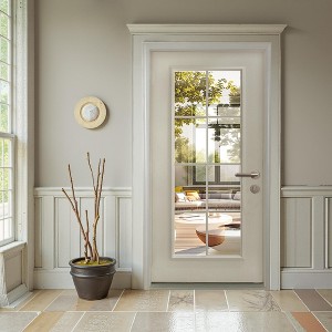 Wooakway 36"W*80"H 8-Lite Exterior Frosted Glass Prehung Front Entry Door Primed Interior Fiberglass Entrance Door - 1 of 4