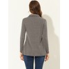 Allegra K Women's Swing Mock Neck Long Sleeve Zip Up Tunic Blouse - 4 of 4