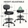 KERDOM Drafting Chair with Backrest for Home, Office, Salon, Kitchen, Shop, Black - 2 of 4