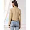 Allegra K Women Lapel Collar Cropped Long Sleeve Business Office Jacket Blazer - 3 of 4