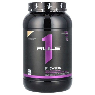 Rule One Proteins R1 Casein, Protein Powder Drink Mix, Cookies & Creme, 1.96 lb (891 g)