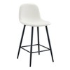 PAGED Modern PU Leather Bar Stools Set of 2, Counter Height Stools with Curved Backs & Metal Legs for Pub, Dining Room, Living Room - 3 of 4