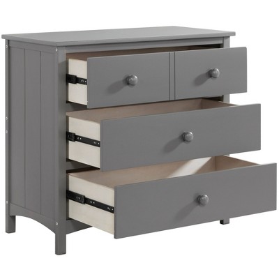 Dove Gray Nursery Dresser with Extra Deep 3 Drawers