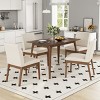 5-Piece Dining Set for 4,Solid Wood Dining Table and 4 Upholstered Dining Chairs for Small Space,Dining Room,Living Room-Tanpinhause - 2 of 4