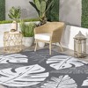 Waterproof Outdoor Rug Plastic Straw Rug, Tropics Palm Leaves Camping Rug for Patio, Reversible Modern Outdoor Carpet for RV Porch Deck Balcony Beach - 4 of 4