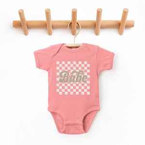 The Juniper Shop Retro Checkered Babe Baby Bodysuit - 1 of 2