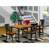 HomeStock 5-Piece Rectangle Black and Cherry Finish Solid Wood Top Dining Table with 4-Chairs - 2 of 4