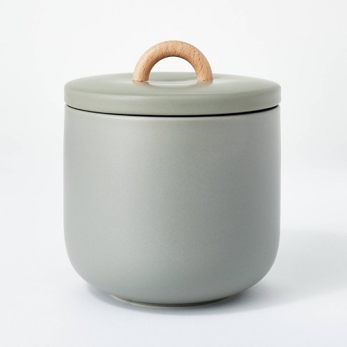 Medium Canister Canister with Lid Green - Threshold™ designed with Studio McGee - image 1 of 4