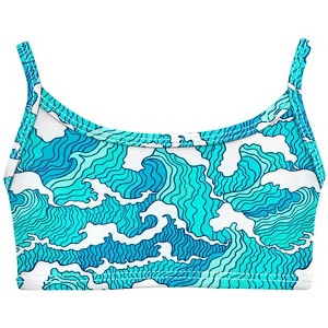 City Threads USA-Made Girls UPF 50+ Printed Bikini Swim Top - 1 of 4