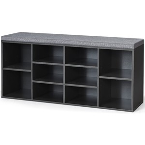 Tangkula Adjustable 10-Cube Organizer Bench Entryway Padded Shoe Storage Bench - 1 of 4