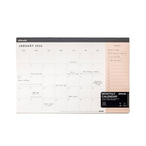 Altitude 2026 12 Months 12"x8" Desk Pad Calendar Monthly Powder Pink - 1 of 3