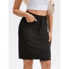 INSPIRE CHIC Women's Ripped Raw Hem High Waisted Stretch Summer Above the Knee Casual Denim Skirts - 2 of 4