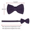 INSPIRE CHIC Men's Pre-Tied Adjustable Strap Solid Color Knitted Bow Ties - 3 of 4