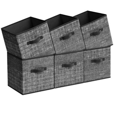 Racxily Set of 6 Foldable Storage Cubes, 11.8-Inch Non-Woven Fabric Bins with Double Handles, Closet Organizers for Shelves