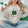 Simply Sage Market Women's Graphic Sweatshirt Buffalo Plaid Shamrock Circle - 2 of 3