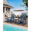 TackView Outdoor Rocking Chair, HDPE Weather Resistant Patio Adirondack Chair Porch Rocker, 380 LBS Support for Deck, Pool, Backyard, Navy Blue - 2 of 4