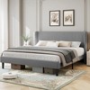 Upholstered Bed Frame with Wingback Headboard, Velvet Upholstery Platform Bed - 4 of 4