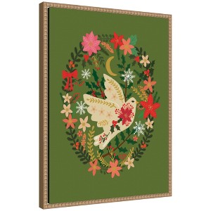 Kate & Laurel All Things Decor Sylvie Beaded Dove Christmas Framed Canvas by Mia Charro - 1 of 4