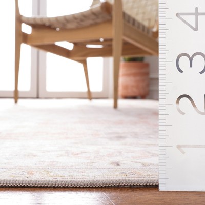 Tucson Light Grey and Rust Washable Runner Rug