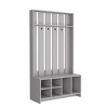HomeRoots 68" Gray Wood Four Hook Coat And Shoe Rack - 4 of 4