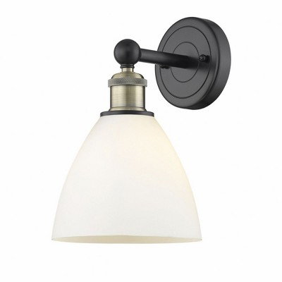 Bristol Glass - 1 Light Wall Sconce In Industrial Style-12 Inches Tall and 7.5 Inches Wide