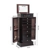 Gulches Jewelry Armoire with Mirror, 8 Drawers & 16 Necklace Hooks, 2 Side Swing Doors(Brown) - 3 of 4