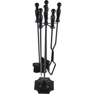 attop 5 PCS Black Wrought Iron Fire Tools Set Outdoor/Indoor - 1 of 4