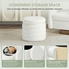 WestinTrends Alexandria Mid-Century Modern Faux Shearling Shearling Round Storage Ottoman - 4 of 4