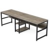 Resenkos Computer Desk, Office Desk, Study Desk,78.7" Two Person Desk, Computer Desk Double Workstation with Shelves,Grey Gray - 2 of 4