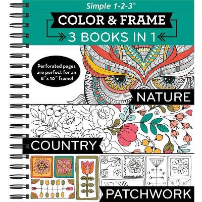 Color & Frame - 3 Books in 1 - Animals, Seasons, Inspiration (Adult  Coloring Book) (Spiral)