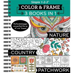 Color & Frame - 3 Books in 1 - Nature, Country, Patchwork (Adult Coloring Book) - by  New Seasons & Publications International Ltd (Spiral Bound) - 1 of 1